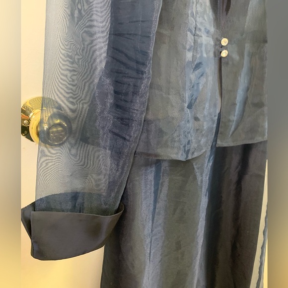 3for$15😍 Blue Organza spaghetti strap gown - Picture 10 of 12